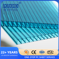 Feuille creuse transparente de polycarbonate de mur jumeau de 8mm/feuille creuse de PC/chambre creuse de polycarbonate de feuille creuse de polycarbonate