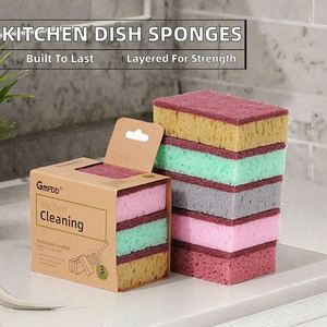 Éponges à vaisselle pour le lavage de la vaisselle, éponges de nettoyage pour évier de cuisine, forme rectangulaire, épaisseur 3 cm, absorption d'eau de 250 %, paquet pour - Product Image 2