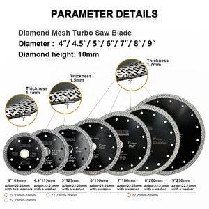 Disque de coupe circulaire diamanté super fin 4-9 pouces, outils pour carrelage, disque turbo à mailles pour une coupe lisse et à faible éclatement, pour carrelage, marbre, granit, <span class=keywords><strong>maçonnerie</strong></span> - Product Image 4