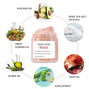 Crème exfoliante hydratante pour le corps à la rose, personnalisable avec logo d'usine OEM, à base d'huile d'amande douce, pour le soin de la peau du visage et du corps - Product Image 4