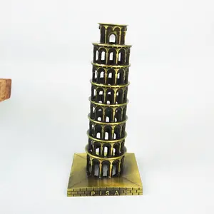 Atacado Itália Lembrança Turística Torre inclinada de Pisa Decoração de artesanato em metal