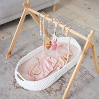 Faltbares Häkel-Babybett aus Baumwolle mit Matratze, tragbarer Wickelkorb für Neugeborene, für Krankenhaus und Outdoor