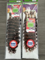 4x Extensions de cheveux synthétiques haute température à trame unique de 20 pouces pour tressage, tresses au crochet style bohème, ondulations profondes, bouclées en vrac, ondulées effet mouillé, Yaki