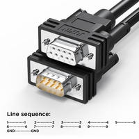 Cable Serial RS232 de 9 Pines, Recto, con Aislamiento de PVC, Macho a Hembra DB9, para Conector de Impresión de Computadora, Módem Null
