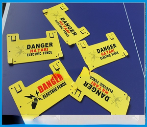 Elektrozaun-Schild 10''x5,7'' Zoll Wellpappe PP Sicherheitssystem-Schild - Vorsicht Elektrozaun-Warnschild - Product Image 3
