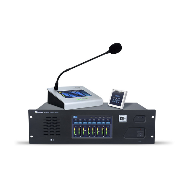 Thinuna PX-3000 20-Bus Integrated Voice Evacuation PA System, Digital Public Address Matrix System for Commercial & Public Areas