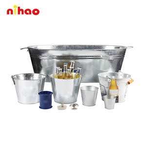 NIHAO - Cubitera Grande para Champán con Logotipo Personalizado, Enfriador de Botellas de Cerveza y Vino de Acero Inoxidable, Cubitera Dorada para Fiestas en Casa o Bares - Product Image 3