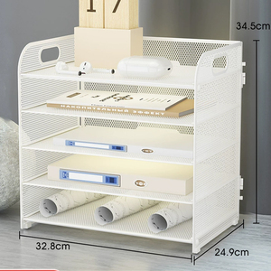 Kim Loại Màu Đen Đa-Hai Lớp Máy Tính Để Bàn Tập Tin Giá Lưu Trữ Kệ Cho Văn Phòng Và Phòng Ngủ Văn Phòng Phẩm Thông Tin Tổ Chức Tập Tin Khay - Product Image 4