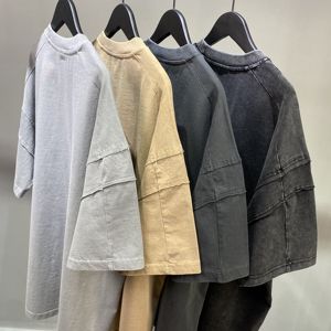 Camiseta vintage informal para uso diario, lavada al ácido, ligera, de algodón suave, camisetas al por mayor, camisetas de tela transpirable para hombre - Product Image 3