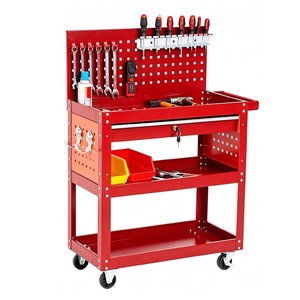 Armoire à outils en acier pour atelier de réparation automobile, étagères amovibles, capacité de charge de 300 kg, serrure à clé, longueur personnalisable, garantie de 3 ans - Product Image 1