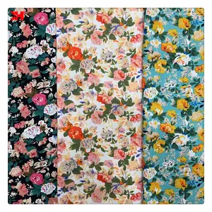 Custom Fabric Printing 100% Cotton Poplin With Flower Pattern Fabric Stock Lots For T-shirt Lining