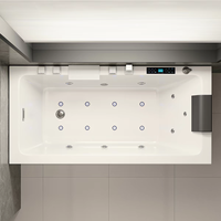 Bain à remous ovale moderne en acrylique écologique pour extérieur, spa chauffé avec 8 jets pour jardin, villa, salle de bain