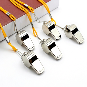 Silbato Metálico Portátil de Alta Sonoridad para Supervivencia al Aire Libre, Silbato Deportivo para Árbitros, Silbato de Seguridad con Cordón - Product Image 1