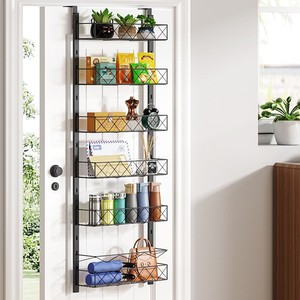Multifunction Hanging Spice Rack 33x15x85cm Iron <b>Kitchen</b> Cabinet Organizer <b>Hook</b> Type Storage Shelf - Product Image 4