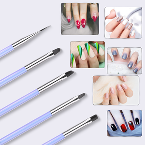 <span class=keywords><strong>Vente</strong></span> chaude Brosse à ongles multifonctionnelle professionnelle pour la beauté des ongles, fournisseur <span class=keywords><strong>de</strong></span> produits pour les ongles, manche en acrylique bleu, poils en nylon, 5 pièces - Product Image 5