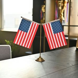 Drapeau de table de bureau en polyester, drapeau national mondial 2026, best-seller fournisseur, support de drapeau de bureau personnalisé, fanion pliable - Promotion - Product Image 2