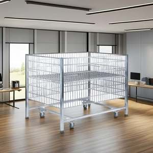 フォールドダウンスーパーマーケットモバイルワイヤースタッキングプロモーションケージホイール付き - Product Image 4