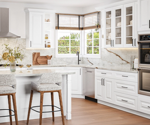 Cuisine moderne modulaire en bois blanc sur mesure avec évier pour appartement - Product Image 6