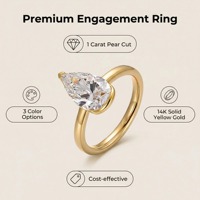 Good Century 14K Gold Birnenförmiger 1ct Labor-Diamant Verlobungsring Weißgold Roségold Gelbgold Maßgefertigter Edel-Schmuck OEM ODM