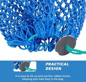 Sacs à appâts en filet pliables, sacs à appâts de pêche, boîte à appâts en caoutchouc pour homard, crevettes, crabes, équipement et accessoires de pêche - Product Image 4