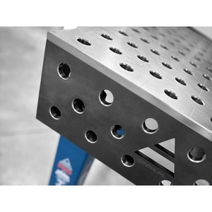 SteelMax GPPH 1x0.6m wheeled <b>welding</b> <b>bench</b>, 15mm thick, 28mm holes, 100x100mm grid - Product Image 3
