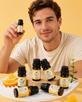 Juego de 6 Aceites Esenciales de Grado Terapéutico Personalizados OEM/ODM, Kit de Aromaterapia con Limón, Árbol de Té, Naranja Dulce y Eucalipto