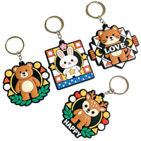 Porte-clés en PVC souple 3D/2D personnalisés avec logo d'animaux mignons, écologiques, durables, cadeaux promotionnels, souvenirs