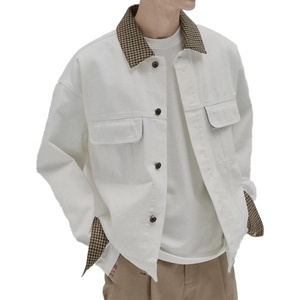 Veste en jean décontractée personnalisée pour homme, en denim bleu vintage lavé, coton de haute qualité, col rabattu, veste en jean pour homme - Product Image 3