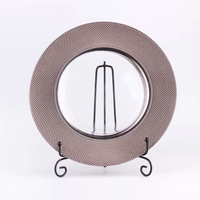 Ensemble d'assiettes en verre plaqué argent et or pour la décoration de mariage, plats élégants personnalisés