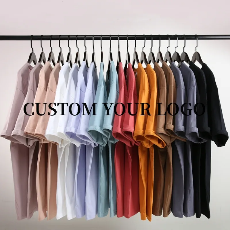 210g Cotton Custom Logo Design Large Size Oversize T-shirt Men Short Sleeve blank Tshirt