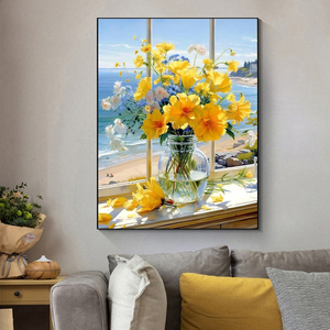Kit <span class=keywords><strong>de</strong></span> Pintura por Números con Temática <span class=keywords><strong>de</strong></span> Arte Floral para Adultos y Principiantes, Ideal para Decoración <span class=keywords><strong>de</strong></span> Paredes del Hogar y como Regalo - Product Image 2