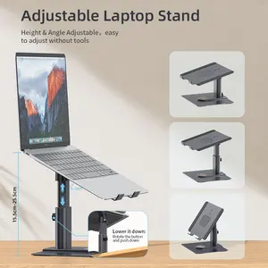 New Trending Wireless Charging Monitor Stand Riser Holder Angle Height Adjustable Aluminum Computer Laptop Stand