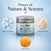 Baume Fouetté au Suif et au Miel GHK-CU Marque Blanche Antioxydant Anti-Âge Crème Visage Nourrissante Protectrice Éclatante Soin de la Peau 60g