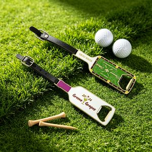 Étiquette de sac de golf Epoxy Travel Agency, faible entretien, forme ronde - Product Image 2