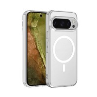 Coque de Téléphone Magnétique HD Transparente Originale pour Google Pixel 10 10A 9 Pro XL 9A 8A 7A 7 Pro avec Chargement sans Fil en Acrylique 2-en-1