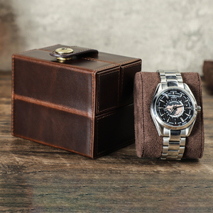 Estuche de Viaje para Reloj de Lujo de Alta Gama, en Cuero Genuino de Vaca, con un Solo Compartimento, Logotipo Personalizado, Diseño Único - Product Image 2