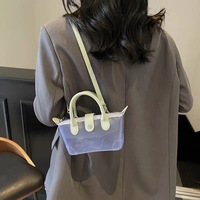 Nouveau sac à bandoulière transparent en PVC couleur bonbon pour femme, petite pochette pour téléphone, sac à bandoulière en cuir transparent avec sangle détachable