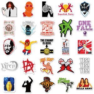 50 autocollants décoratifs de culture sportive de la lutte, autocollants de graffiti pour bouteille, ordinateur portable, téléphone, imperméables, pack d'autocollants <span class=keywords><strong>WWE</strong></span> - Product Image 2