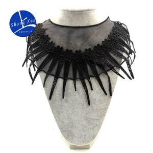 Nước hòa tan 3D thân thiện với môi Polyester ren cổ áo may sử dụng sửa chữa nóng Lưới Thêu Hoa Cổ áo giả - Product Image 1