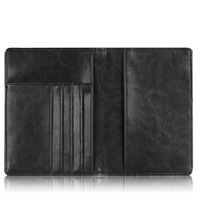Porte-passeport en cuir PU avec Logo personnalisé, portefeuille de couverture, blocage RFID, étui à cartes en Faux cuir, organisateur de documents de voyage