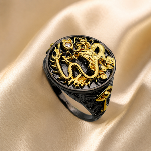 Anello a Forma di Drago per Uomo, Stile Hip Hop e Rock, Anello Nero da Indossare, Gioiello Creativo e alla Moda - Product Image 6