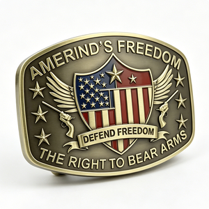 Hebilla de Cinturón Personalizada con Diseño de Libertad Americana, Hebilla Patriótica de Esmalte Suave para Hombre, Regalo de Graduación o Año Nuevo Chino - Product Image 3