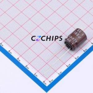 ตัวเก็บประจุอิเล็กโทรไลต์อะลูมิเนียมแบบ Through-Hole รุ่น EKZN800ELL181MK16S ขนาด D12.5xL16 มม. 180uF 20% 80V 572mA-120Hz - Product Image 1