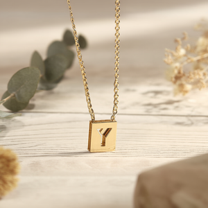 Collana con lettera Y in acciaio inossidabile, pendente 12x14 cm, per gioielli da donna alla moda - Product Image 2