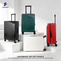 Valise à roulettes rigide personnalisée avec étiquette privée, design à coins coupés, serrure TSA, nom pour partenaires de marques japonaises et coréennes