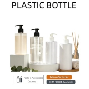Bouteilles en PET à épaule plate 200ml 250ml 300ml 350ml 400ml 500ml pour shampoing, gel <span class=keywords><strong>douche</strong></span>, et après-shampoing vides avec pompe - Product Image 1