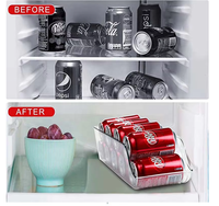 Offre Spéciale empilable Transparent PET réfrigérateur organisateur bacs Pop Soda peut distributeur clair boisson support de stockage pour réfrigérateur
