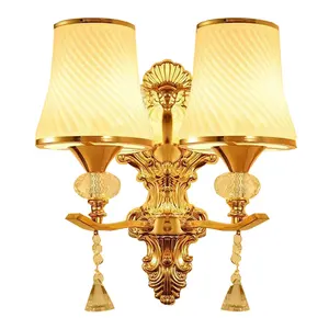 Nordic long arm wall lamp gold brass for bedroom living room led suppliers