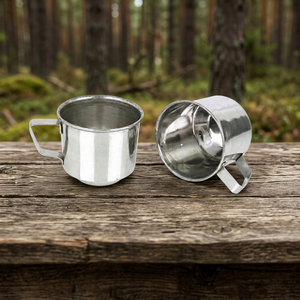 Mug isotherme en acier inoxydable à double paroi avec poignée, design minimaliste, 250 ml, réutilisable, anti-fuite, écologique, pour le camping - Product Image 3