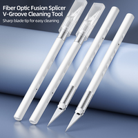 SIXIANTO F660 Stylo de nettoyage à rainure en V pour soudeuse par fusion de fibres optiques avec garantie d'un an, alimenté par batterie, pour utilisation FTTH